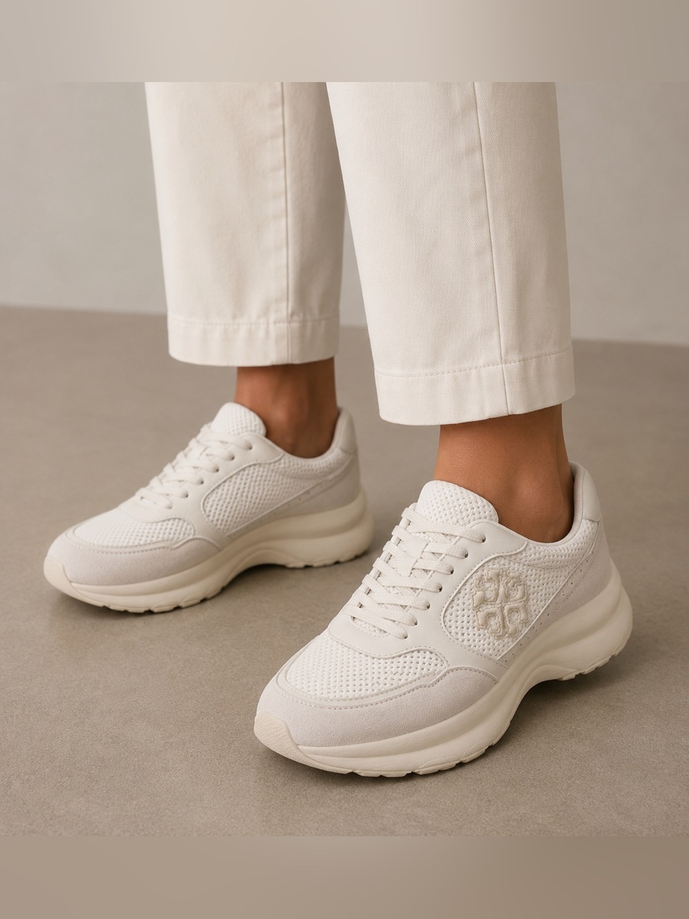Tory Burch Kick Trainer Chevrons Mesh Sneakers